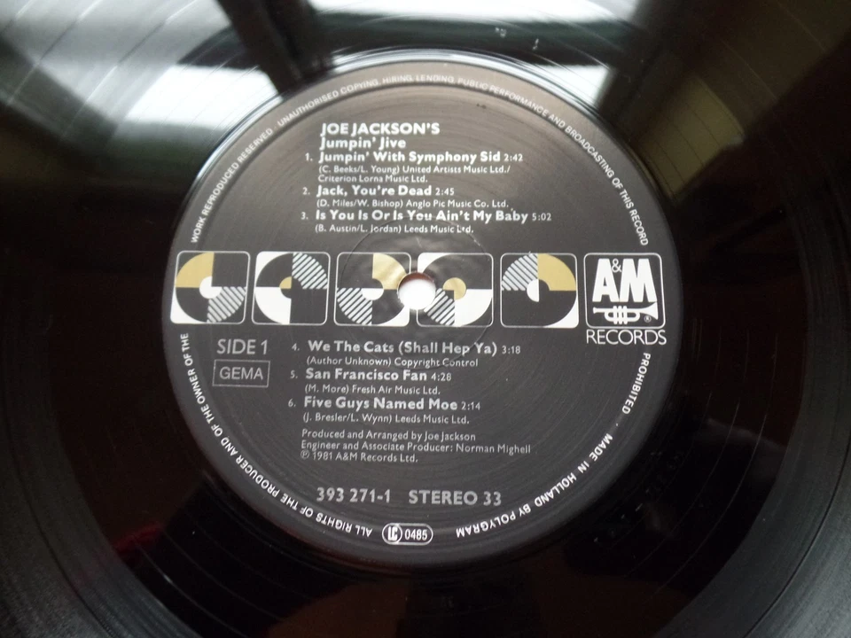 Joe Jackson - Joe Jackson's Jumpin' Jive - A&M Vinyl LP 393 271-1 (1981) - Image 3 of 4