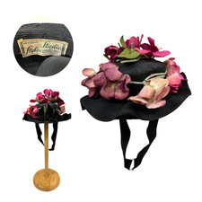 Vintage 1930s RARE Studio Styles Warner Bros Designing Staff Straw Floral Hat