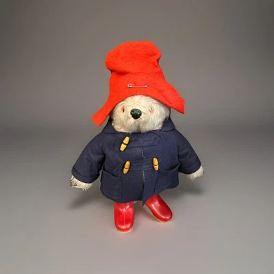 GABRIELLE DESIGN PADDINGTON BEAR VTG 1974 18" XL BLUECOAT RED HAT Read - Image 1 of 4