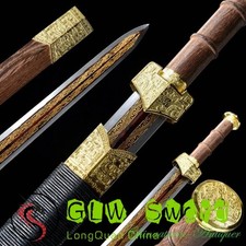 Pirógrafo octaédrico de acero con patrón de espada Qin hoja de 56 cm lista para la batalla afilada #4854