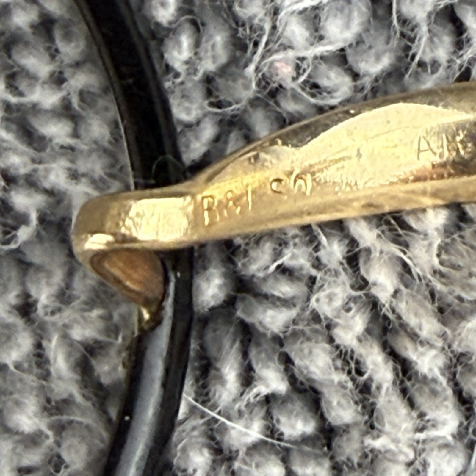 Antique 1910-30s Bausch & Lomb SQ ARTSHEL Eyeglasses Black Gold w Cable Temples