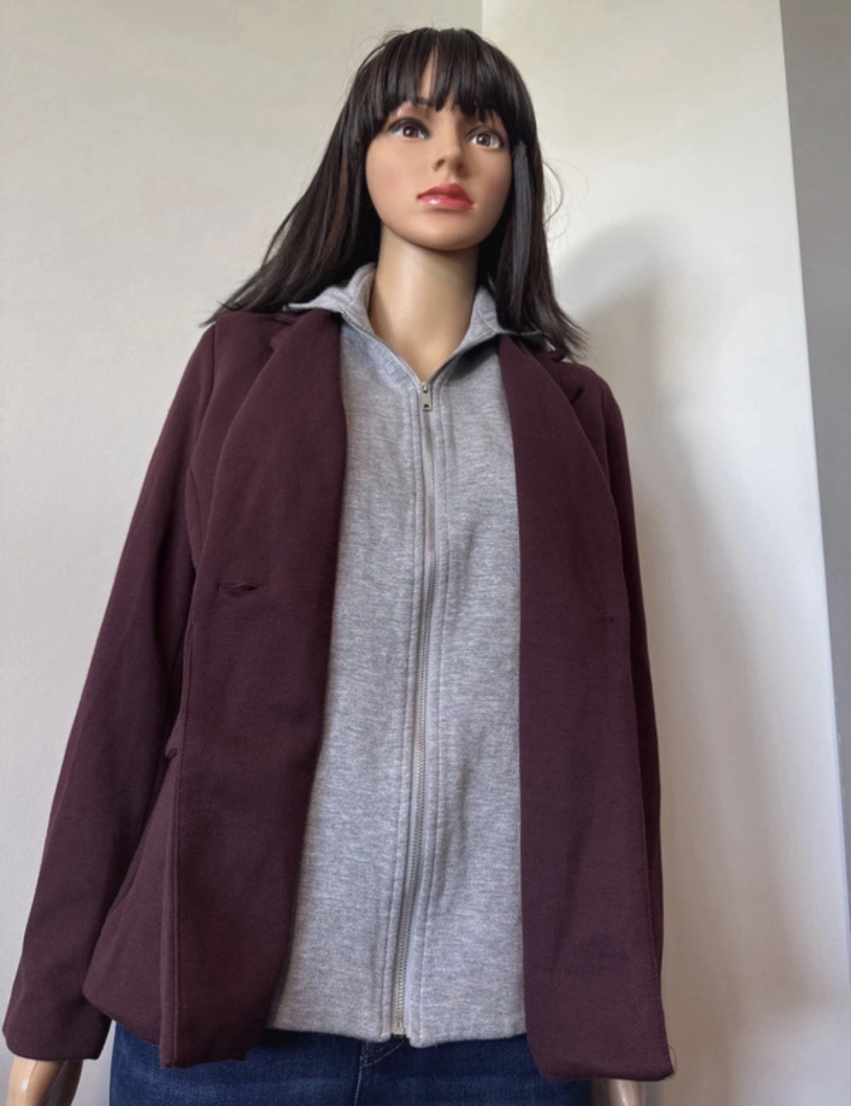 one by chapter one Burgundy Collared Button Blaze… - image 5