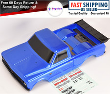 Calcomanía pintada para parachoques de carrocería y parrilla de ala Chevrolet C10 Drag Slash azul para Traxxas