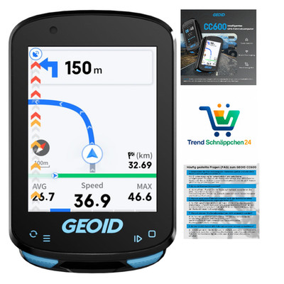 GEOID CC600 Fahrradcomputer 2,4 Zoll Farbbildschirm GPS T