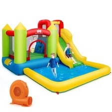 Inflatable Bounce House Water Slide Bouncer Pool w/Climbing Wall  550W Blower
