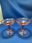 Two Pink Depression Glass Desert Dishes