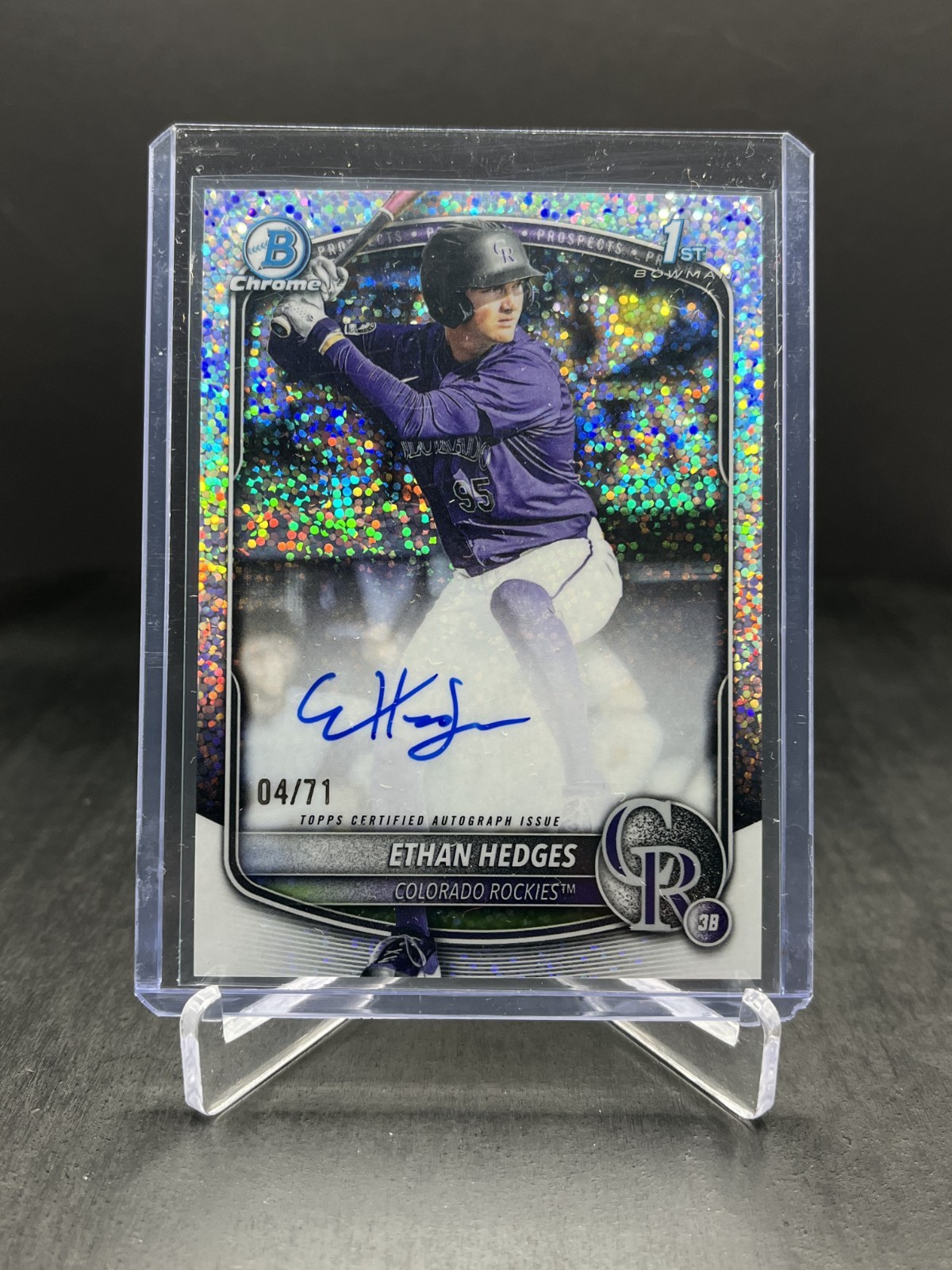 2025 Bowman Draft Ethan Hedges 1st Chrome Autograph Sparkle 04/71 #CPA-EHE