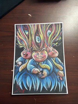 2024 GARBAGE PAIL UNOFFICIAL ''ADAM BOMB'' SKETCH CARD GREG TREIZE (7 x5 ) UVCOLOR