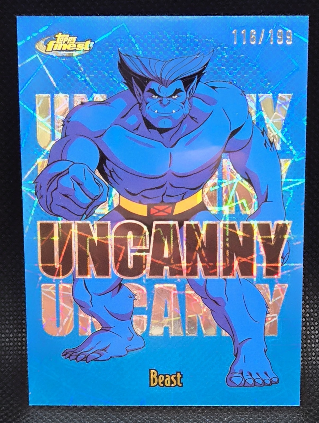 2025 Topps Finest X-Men '97 Beast Uncanny SP Insert Laser Refractor /199