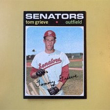 Tom Grieve #167 1971 Topps Rookie Washington Senators Baseball Card. rookie card picture