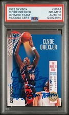 1992 Skybox USA #1 Clyde Drexler signed auto inscribed card PSA DNA 8 10