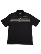 NWT PGA Tour Pro Series Polo Shirt Mens Large Black UPF 15 Golf Stretch