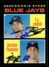 2020 Topps Heritage Baseball Zeuch/Romano RC Toronto Blue Jays #376 Dual Signed