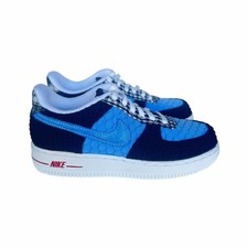 Rare Nike Air Force 1 Lv8 Unisex Kids Shoes Sz 2Y DZ5304-001 Blue White Sneaker
