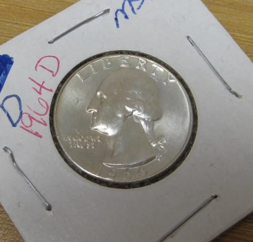1964 D Silver  Washington Quarter Dollar GEM BU UNC