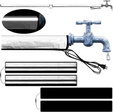 2 Pcs Water Pipe Heat Blanket 38.5 x 6 Water Pipe Heat Tape Antifreeze Cover for