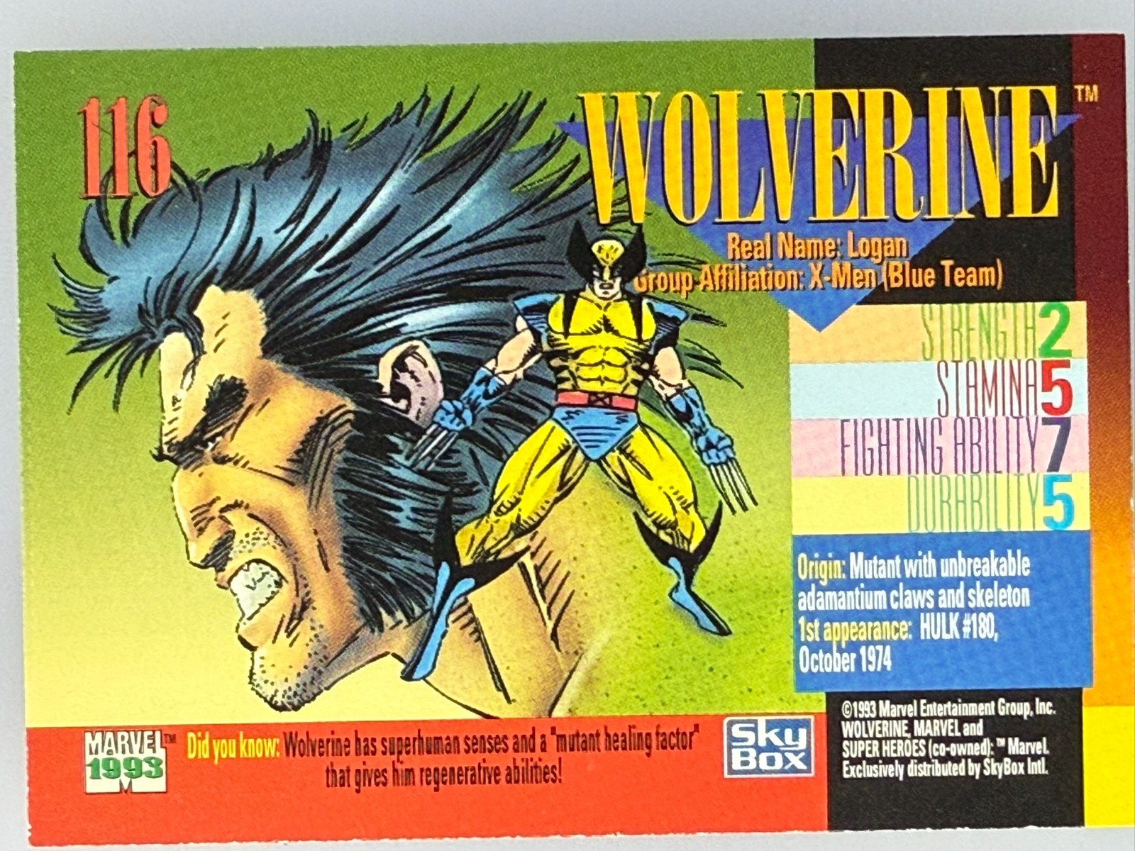 1993 SkyBox Marvel Universe - Wolverine #116