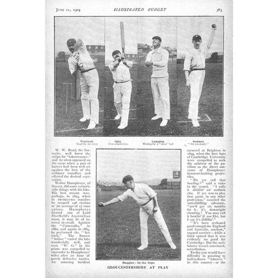 CRICKET Players of Gloucestershire CCC 2x antike Drucke 1904