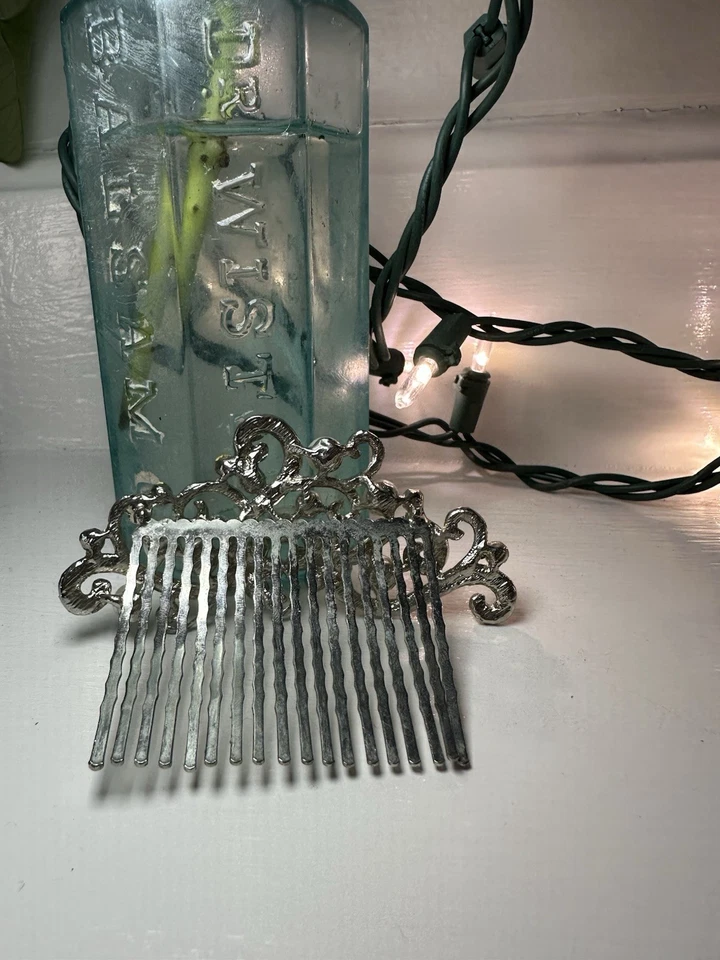 Жемчуг и прозрачные стразы свадебный гребень - Изображение 4 из 4