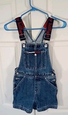 Tommy Hilfiger Bib Overalls Shorts Children Medium Unisex Y2K EUC