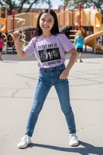 Wednesday Addams Purple Lavender Kids Size L 10 To 12 Tee Shirt New With Tags