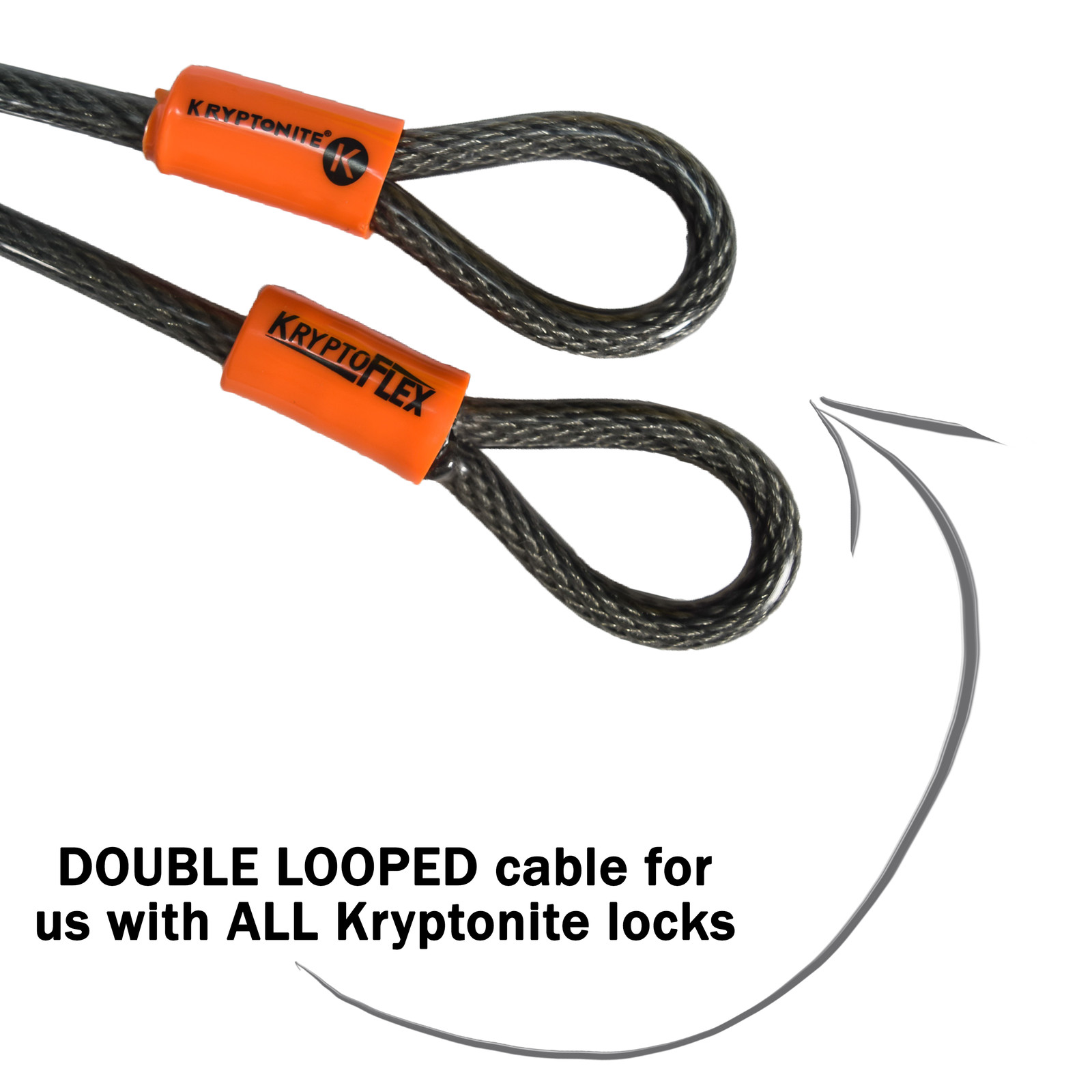 Kryptonite KryptoFlex 1004 Double Looped cable (Size: 120 cm,  10 mm)