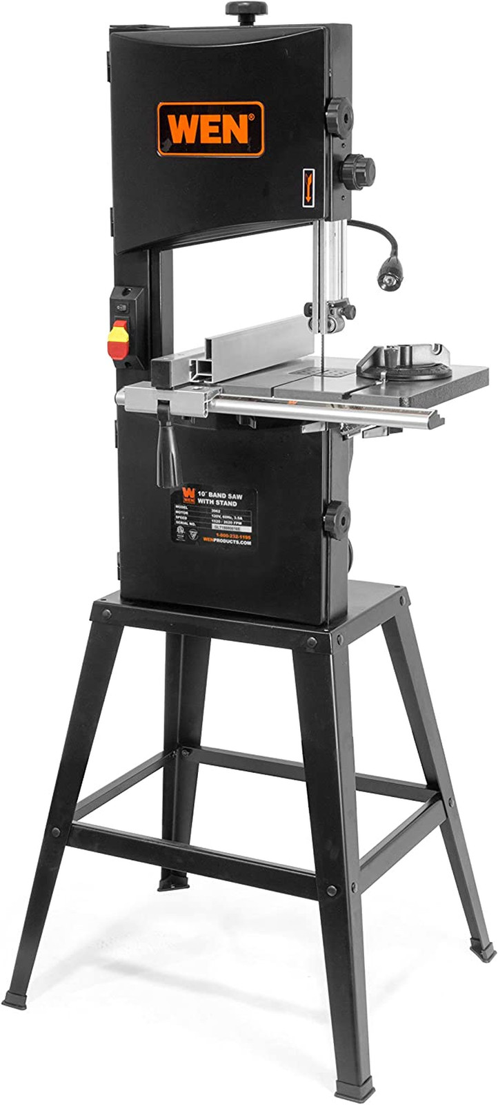 Band Saw with Stand, 10-Inch, 3.5-Amp, Two-Speed (Ba3962),Black