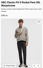 Lululemon ABC Classic Fit 5 Pocket Stretch Warpstreme Pants BLACK 31 X 30 138