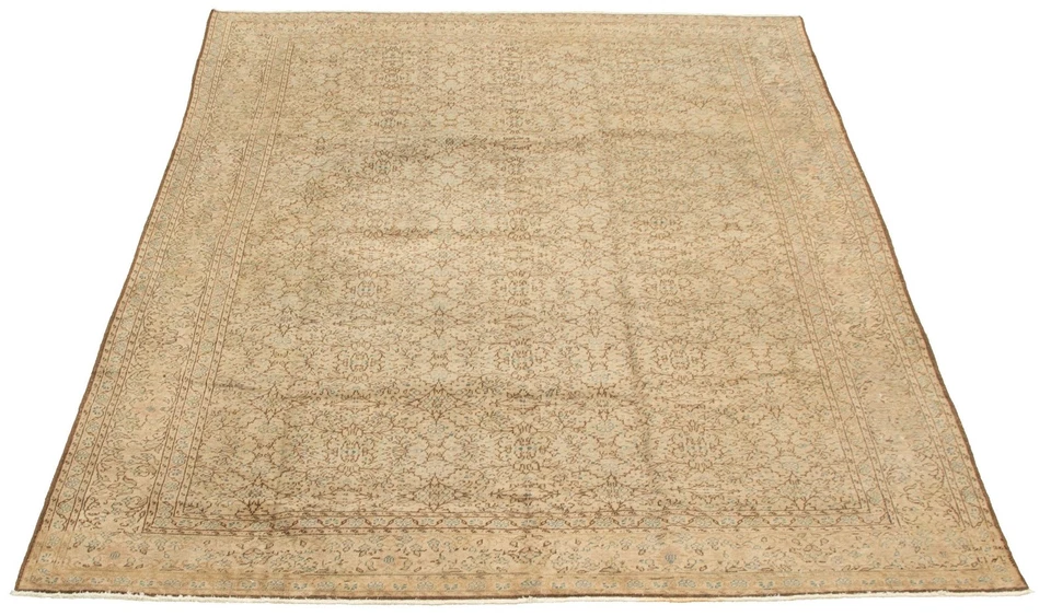 Alfombra tradicional de lana oriental anudada a mano vintage de 6'6" x 9'2" Foto 2 de 4