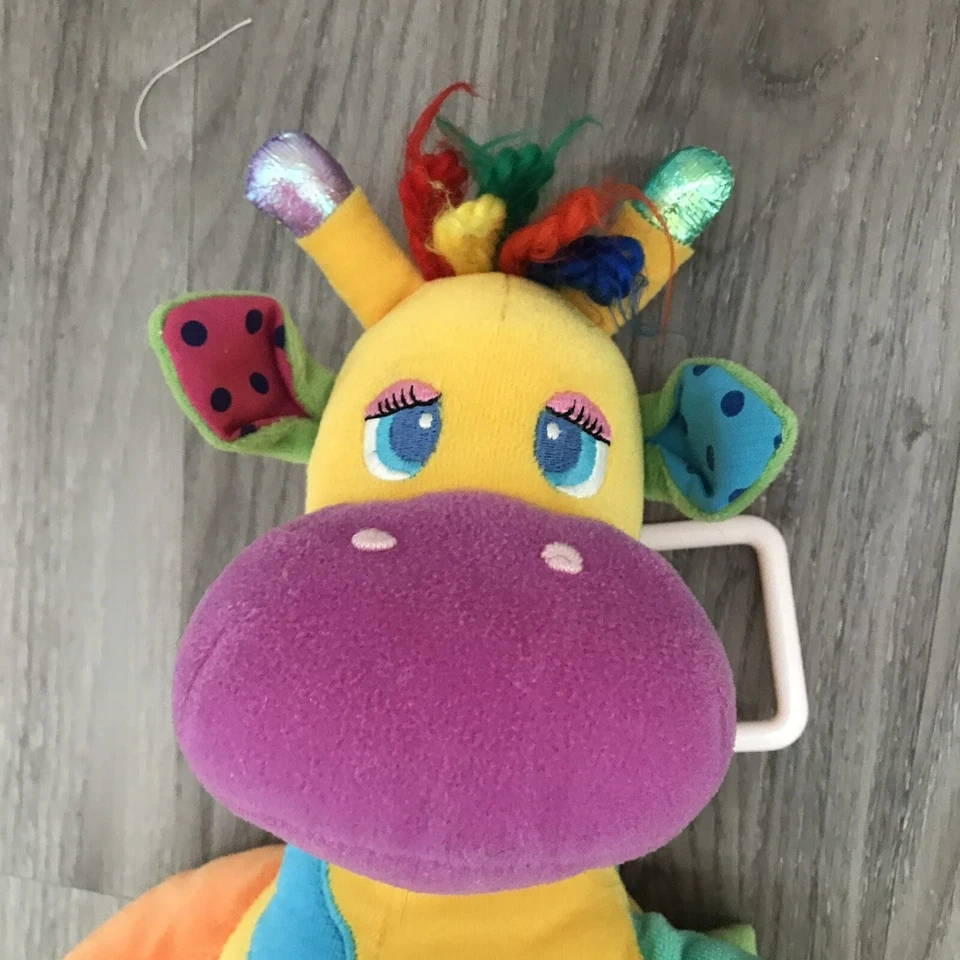 Animal Alley Baby Toys R Us 2000 Activity Giraffe Plush Rattle Crinkle 13” Lovey - Image 4 of 4
