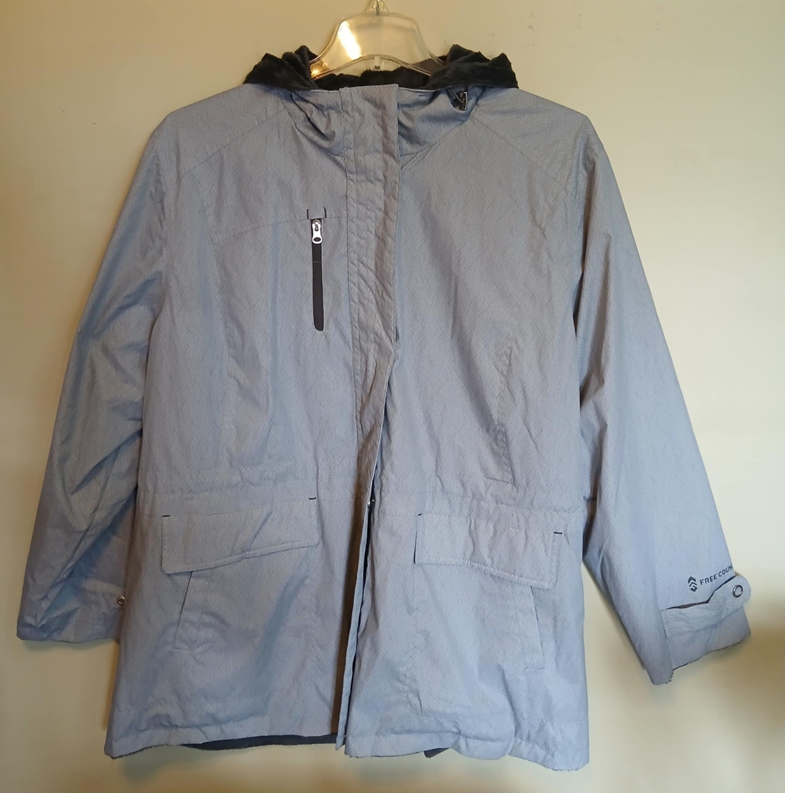 Free Country Ladies Plus SIze 3X Gray Reversible Zip Up Jacket