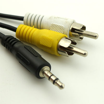 1x 3.5mm Stereo Male to Dual RCA Audio Video Male Plug Connector Cable 5ft/1.5m