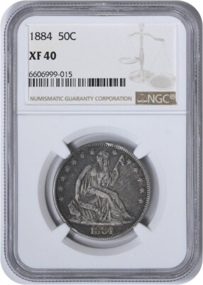 1884 Liberty Seated Silver Half Dollar EF40 NGC | eBay