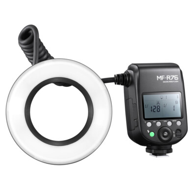 US Godox MF-R76 Macro LED Ring Camera Flash Light For DSLR Canon Nikon Sony Fuji