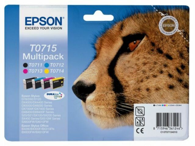 Epson ink Cheetah multipack T0715 C13T07154020 genuine Cartridges