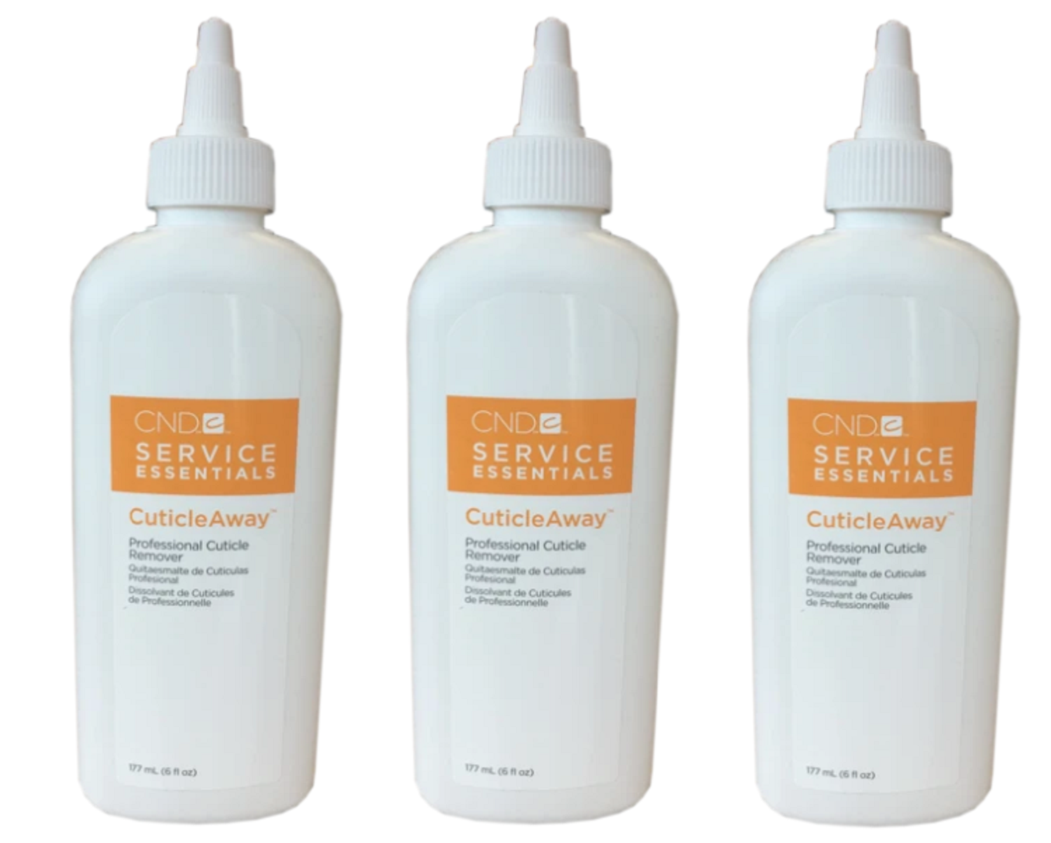 3 X CND Creative Nail Design Cuticle Away Cuticle Remover 6oz/177mL