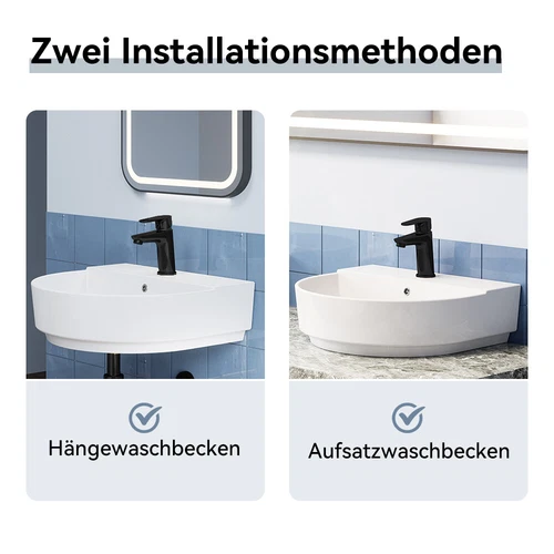 Klein Mini Kleines Waschbecken Gäste WC, Handwaschbecken U-förmig 50x44x17.5CM - Bild 5 von 12