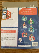 Herrschners LET IT SNOW Beaded Ornament Kit Set of 6