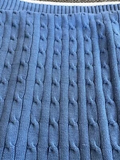 RALPH LAUREN Pillow Cover Euro Sham CABLE KNIT 100% Cotton SQUARE 27x27