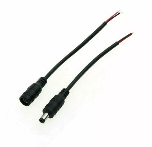 5pair 12V 5.5x2.1mm Male + Female DC Power Socket Jack Connector Cable Plug Wire - Picture 3 of 6