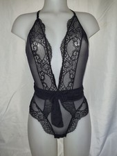 BNWOT Gorgeous black sheer SECRET POSSESSION bodysuit top Lingerie size 10 12