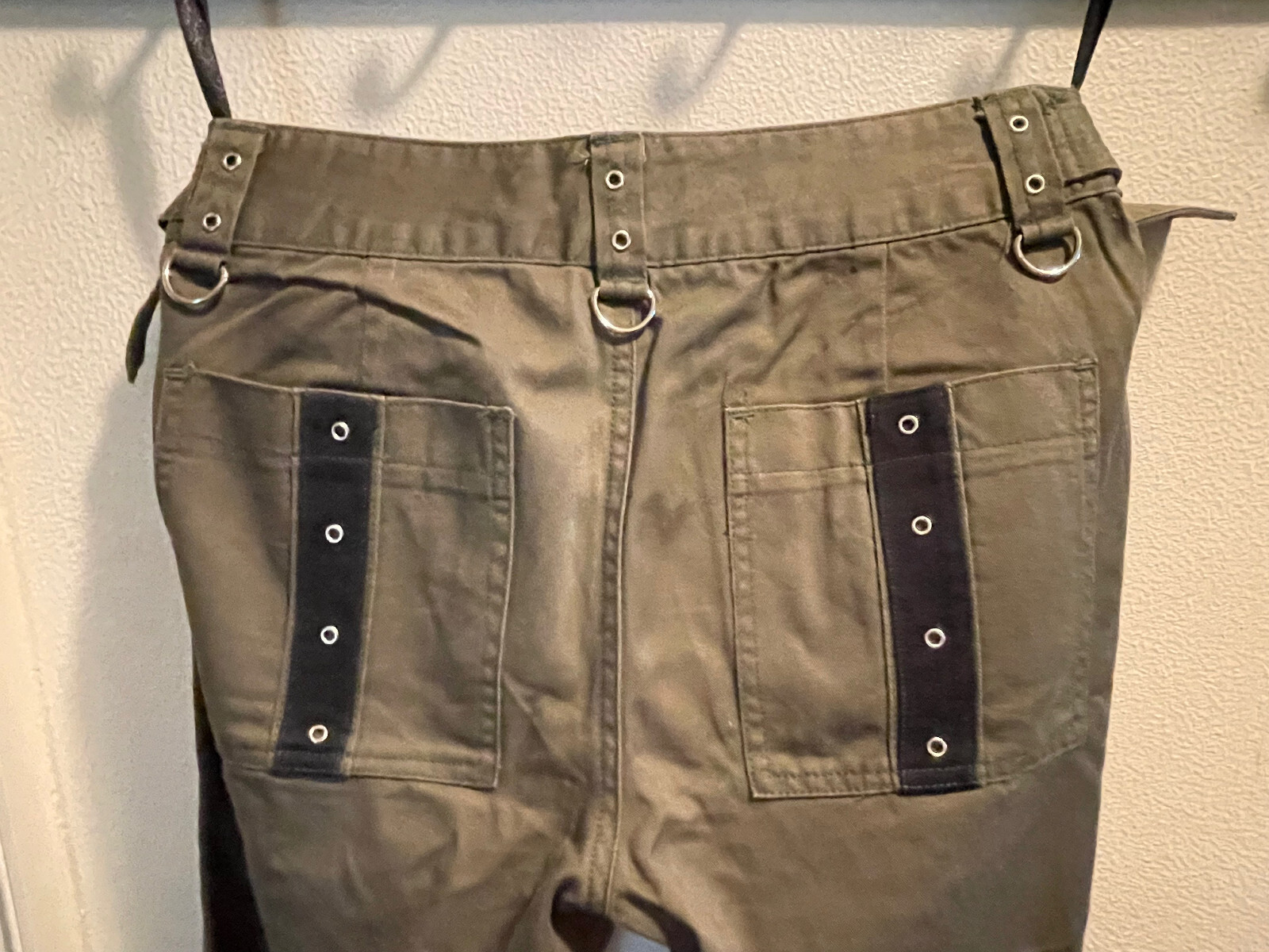 RARE Vintage Y2K NWOT Tripp NYC bondage pants 5 wide leg army olive green HTF 27 image 9