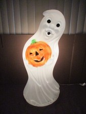 Vintage Ghost Pumpkin Jack-O-Lantern Lighted Halloween Blow Mold A