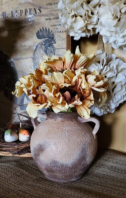 7.5'' Artisan Handcrafted Textured Brown Ceramic Vase by Madeas Finds & Redisigns