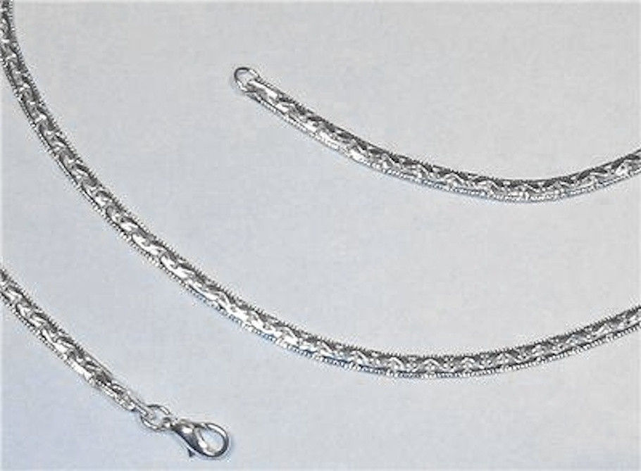 HerringBone Sterling Silver rhodium electroplate Designer Belly Chain