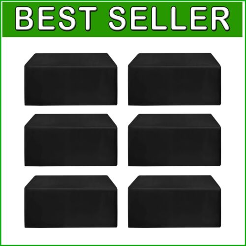 Durable & Fade Resistant Fitted Black Tablecloths for 6ft Tables - 72x30 Inches