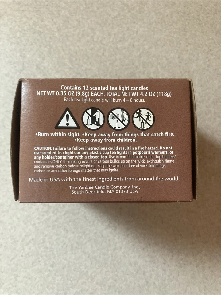 Yankee Candle Hazlenut Café Perfumado Té Luz Vela Doce (12) Ct Nuevo en Paquete  Foto 4 de 4