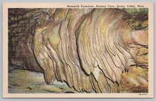 Linen~Mammoth Formation Mystery Cave Spring Valley Minnesota~Vintage Postcard
