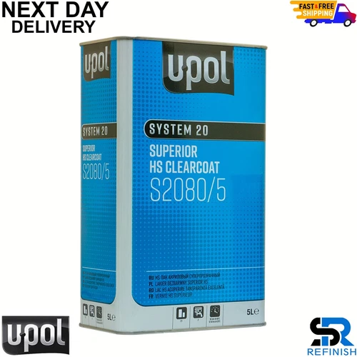 U-Pol S2080/5 2K Lacquer HS Super Crystal Clear Coat 5 Litre Upol