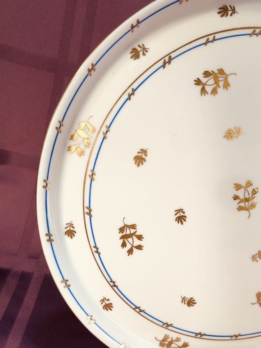 Herend Coronation 10” Round Serving Plate Tray w/ Rim Platter Hungary Gold Blue - Picture 3 of 10
